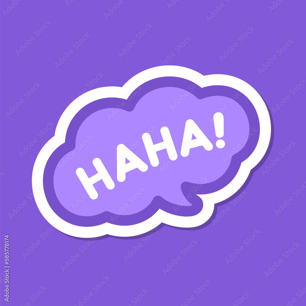 Haha laughing speech bubble sound effect icon. Cute black text lettering vector illustration. Haha laughing speech bubble sound effect icon. Cute black text lettering vector illustration.