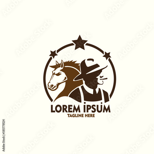 logo horse breeder vector illustration