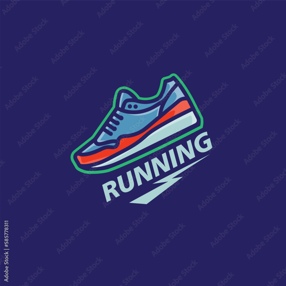 logo running shoes vector illustration