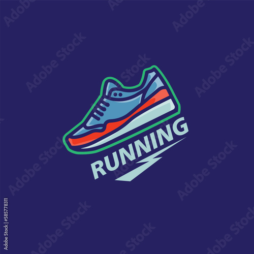 logo running shoes vector illustration