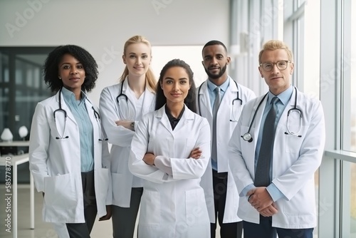 doctor hospital team medical nurse health medicine teamwork unity healthcare clinic group  created with generative ai technology