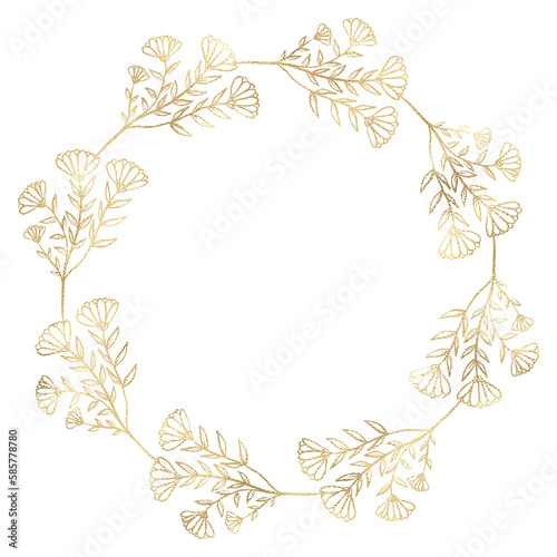 Wallpaper Mural Floral gold wreath illustration Torontodigital.ca