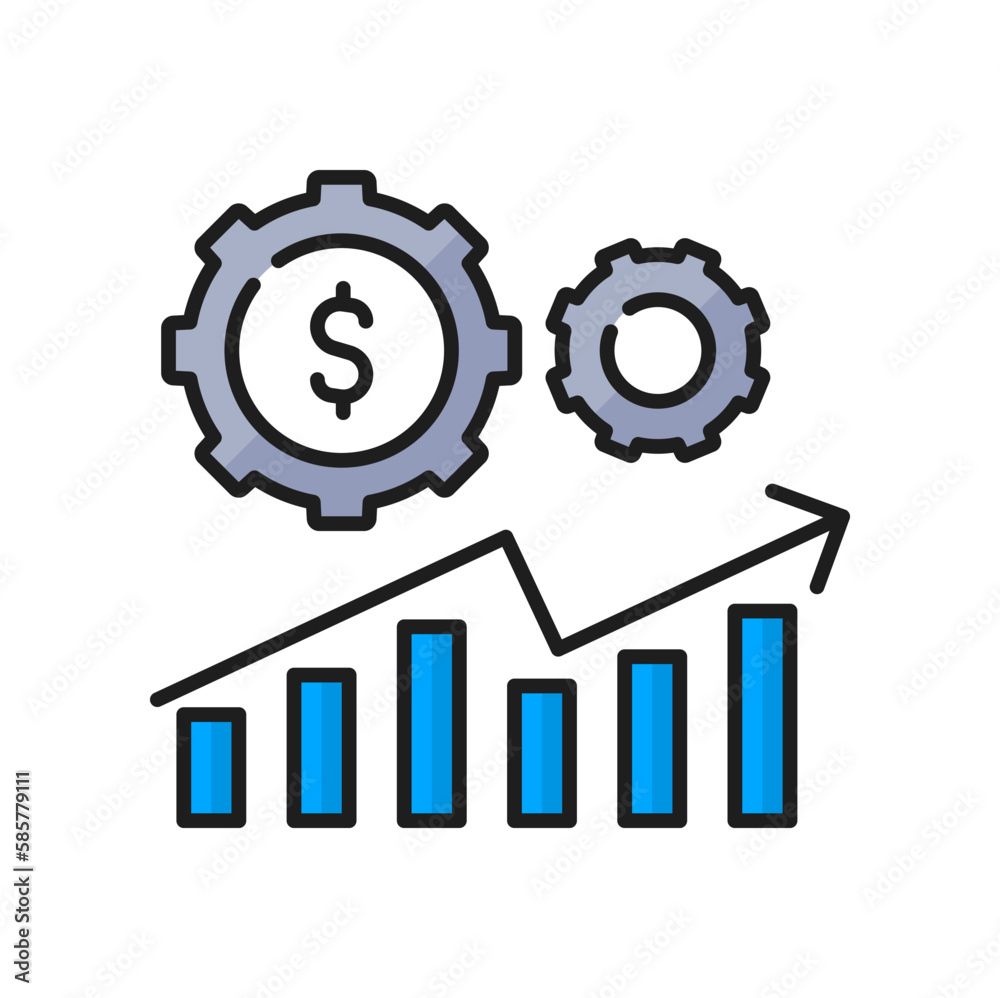 Growing chart growth, ERP system, enterprise resource planning with arrow grow up. Business innovation, chat graphs, project investment and economy Growing chart growth, ERP system, enterprise resource planning with arrow grow up. Business innovation, chat graphs, project investment and economy
