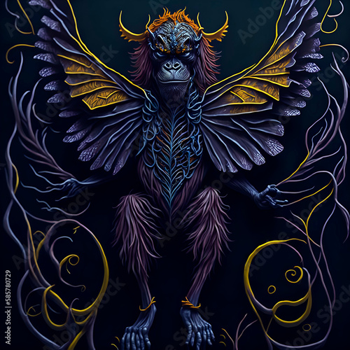 Logo Hybrid butterfly-orangutan (ID: 585780729)
