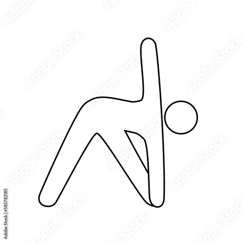 Triangle pose of a person, contour