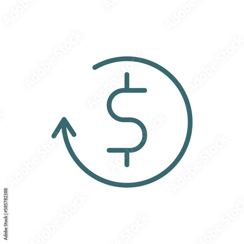 return of investment icon. Thin line return of investment icon from business and finance collection. Outline vector isolated on white background. 