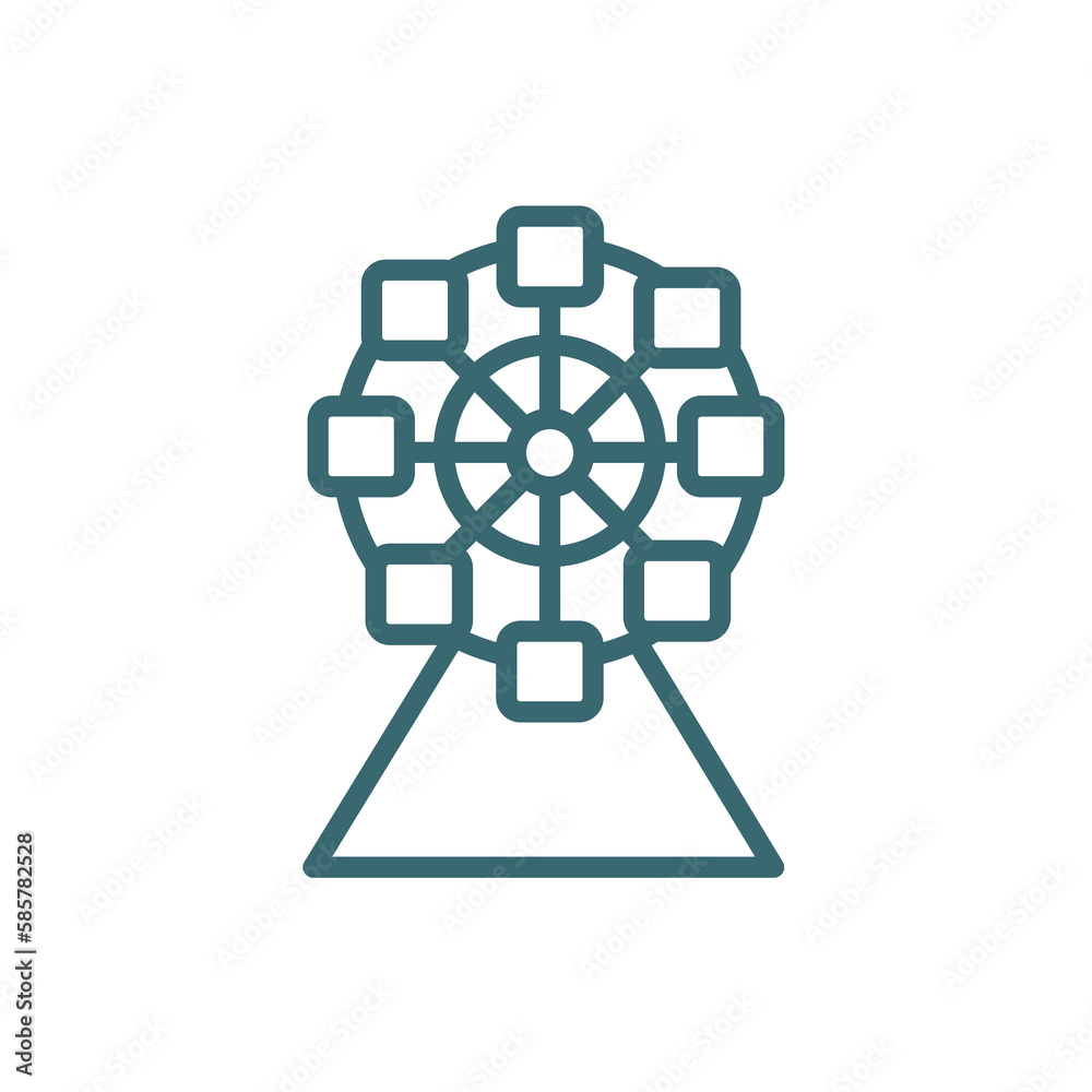 big ferris wheel icon. Thin line big ferris wheel icon from business and finance collection. Outline vector isolated on white background. Editable big ferris wheel symbol can be used web and mobile