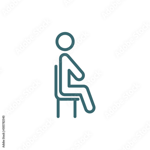 sitting icon. Thin line sitting icon from business and finance collection. Outline vector isolated on white background. Editable sitting symbol can be used web and mobile