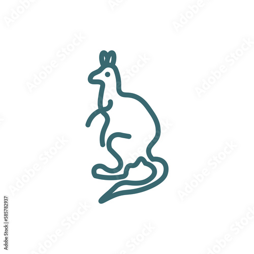 australian kangaroo icon. Thin line australian kangaroo icon from culture and civilization collection. Outline vector isolated on white background. 