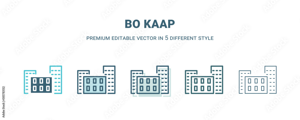 bo kaap icon in 5 different style. Outline, filled, two color, thin bo kaap icon isolated on white background. Editable vector can be used web and mobile bo kaap icon in 5 different style. Outline, filled, two color, thin bo kaap icon isolated on white background. Editable vector can be used web and mobile