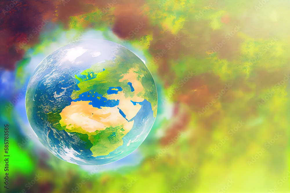 Defocus hand holding trash planet over yellow background. Save the Earth from garbage. Generative Ai Defocus hand holding trash planet over yellow background. Save the Earth from garbage. Generative Ai