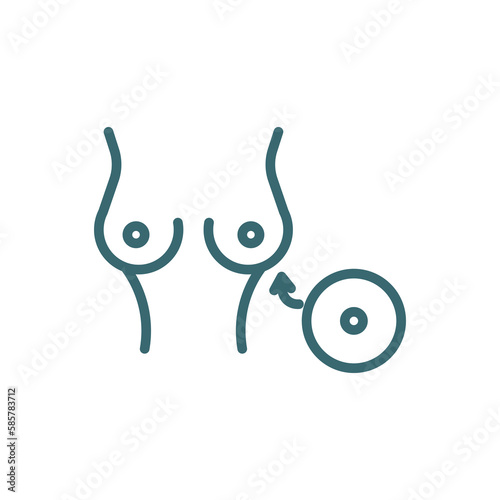 breast implant icon. Thin line breast implant icon from medical collection. Outline vector isolated on white background. Editable breast implant symbol can be used web and mobile