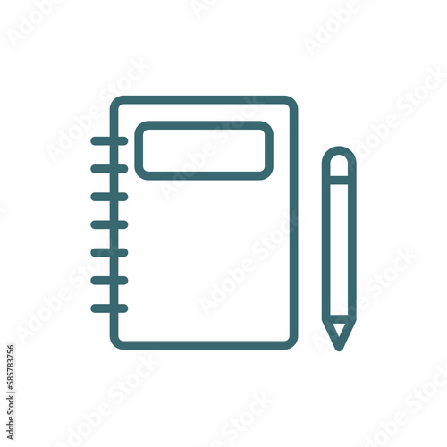 notepad icon. Thin line notepad icon from medical collection. Outline vector isolated on white background. Editable notepad symbol can be used web and mobile