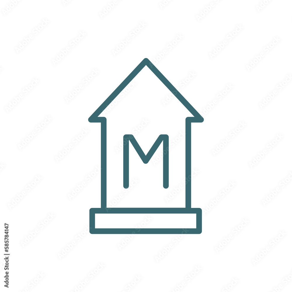 signboard icon. Thin line signboard icon from museum and exhibition collection. Outline vector isolated on white background. Editable signboard symbol can be used web and mobile signboard icon. Thin line signboard icon from museum and exhibition collection. Outline vector isolated on white background. Editable signboard symbol can be used web and mobile