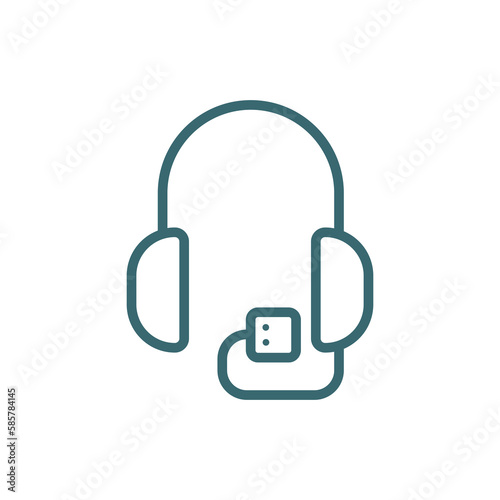 audio guide icon. Thin line audio guide icon from museum and exhibition collection. Outline vector isolated on white background. Editable audio guide symbol can be used web and mobile