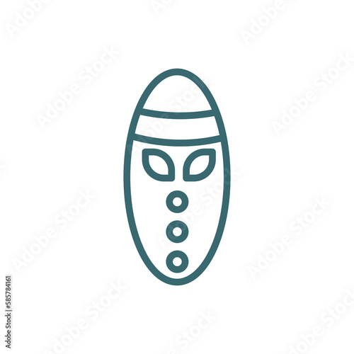 mask icon. Thin line mask icon from museum and exhibition collection. Outline vector isolated on white background. Editable mask symbol can be used web and mobile