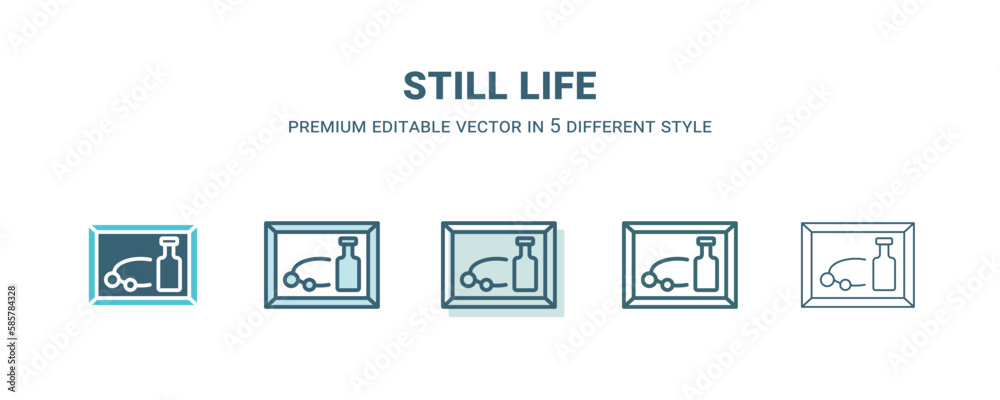 still life icon in 5 different style. Outline, filled, two color, thin still life icon isolated on white background. Editable vector can be used web and mobile still life icon in 5 different style. Outline, filled, two color, thin still life icon isolated on white background. Editable vector can be used web and mobile