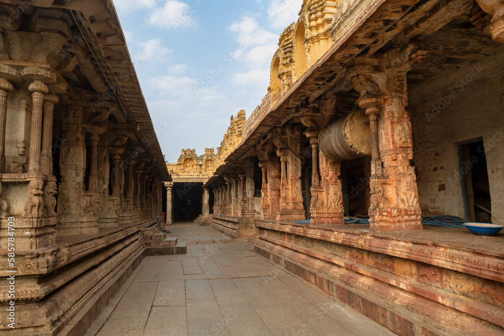 Ancient medieval architecture of Virupaksha Temple at Hampi Karnataka, India