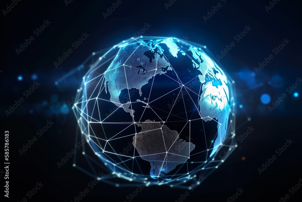 Internet technology with global communication network connected around the world for IoT, telecommunication, data transfer & international connection links Internet technology with global communication network connected around the world for IoT, telecommunication, data transfer & international connection links