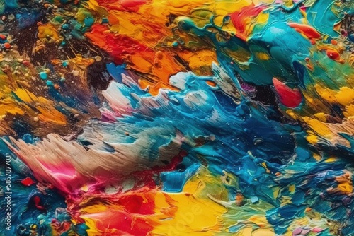 vibrant, colorful painting. Generative AI