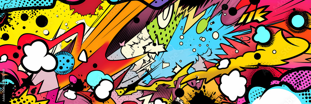 Fototapeta premium abstract colorful comic background, generative ai