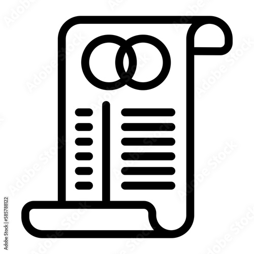 wedding vows line icon