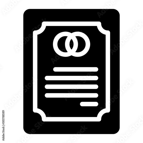 wedding contract glyph icon