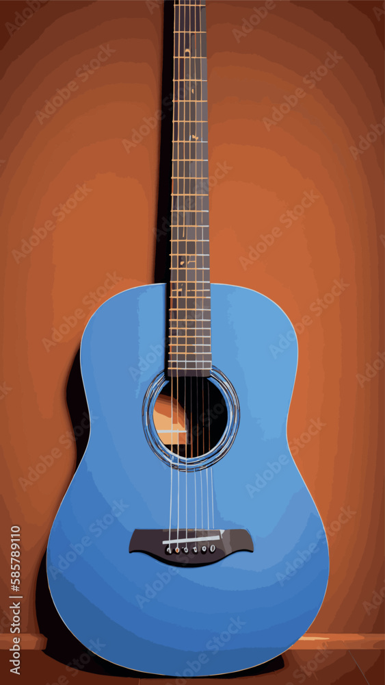 Obraz premium Realistic Electric, Acoustic Guitar 3d Vector