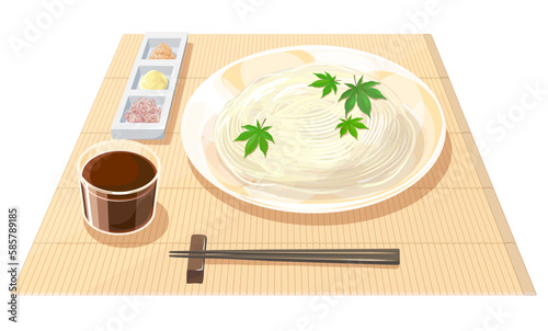 素麺のイラスト
