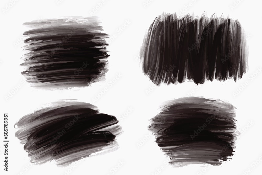 Modern black brush stroke set watercolor design Modern black brush stroke set watercolor design