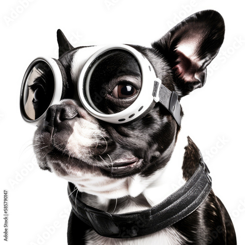 dog wearing glasses, pilot plane creative