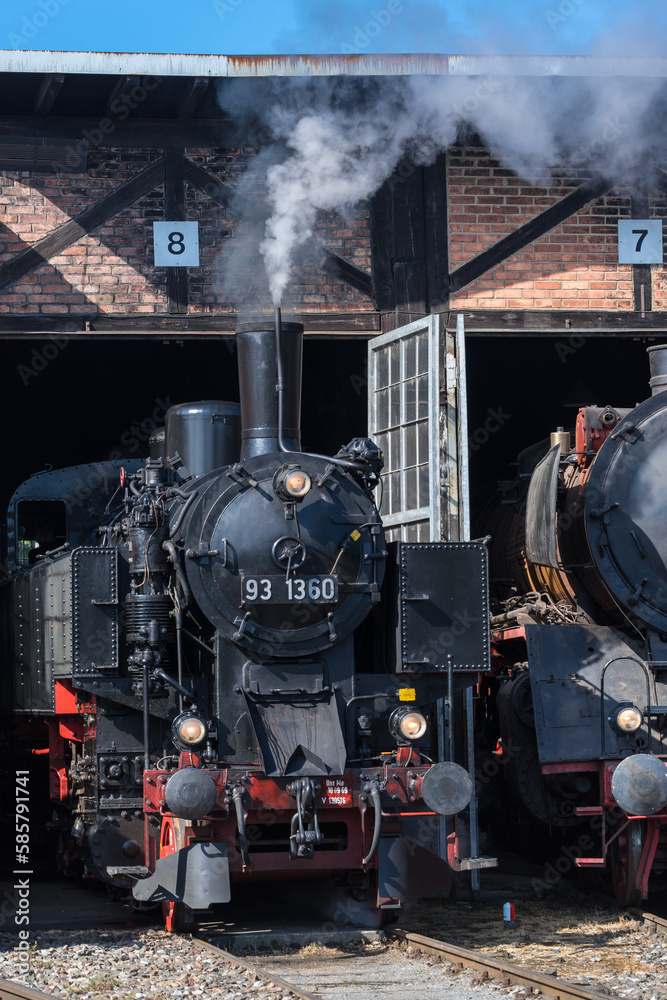 Dampflokomotive im Süddeutschen Eisenbahnmuseum in Heilbronn Stock ...