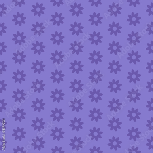 Purple flower seamless pattern. Vintage seamless pattern. Geometric stylized flowers. 60s, 70s