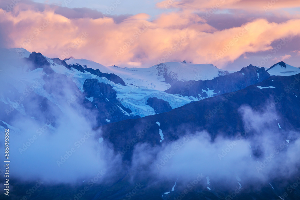 Mountains on sunset