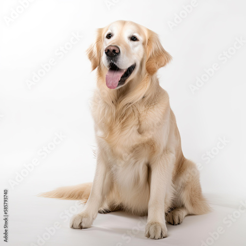 golden retriever puppy on white backgorund photography studio © Mertkan
