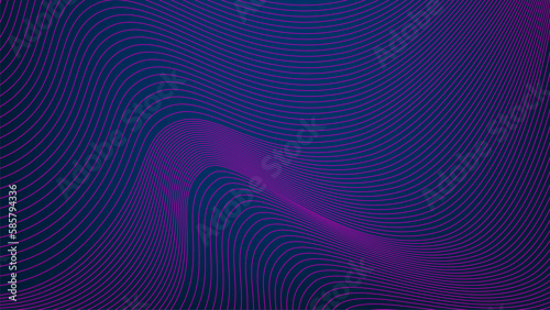 Wavy lines on navy background. Editable stroke