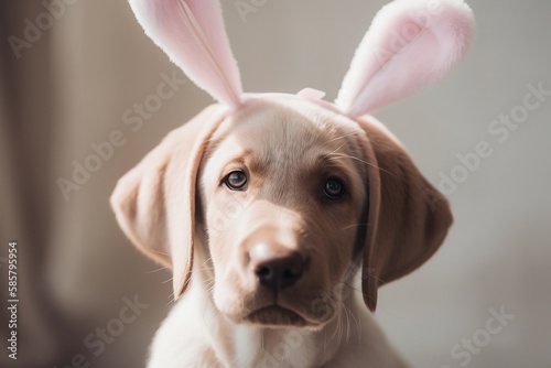 Dog with bunny ears