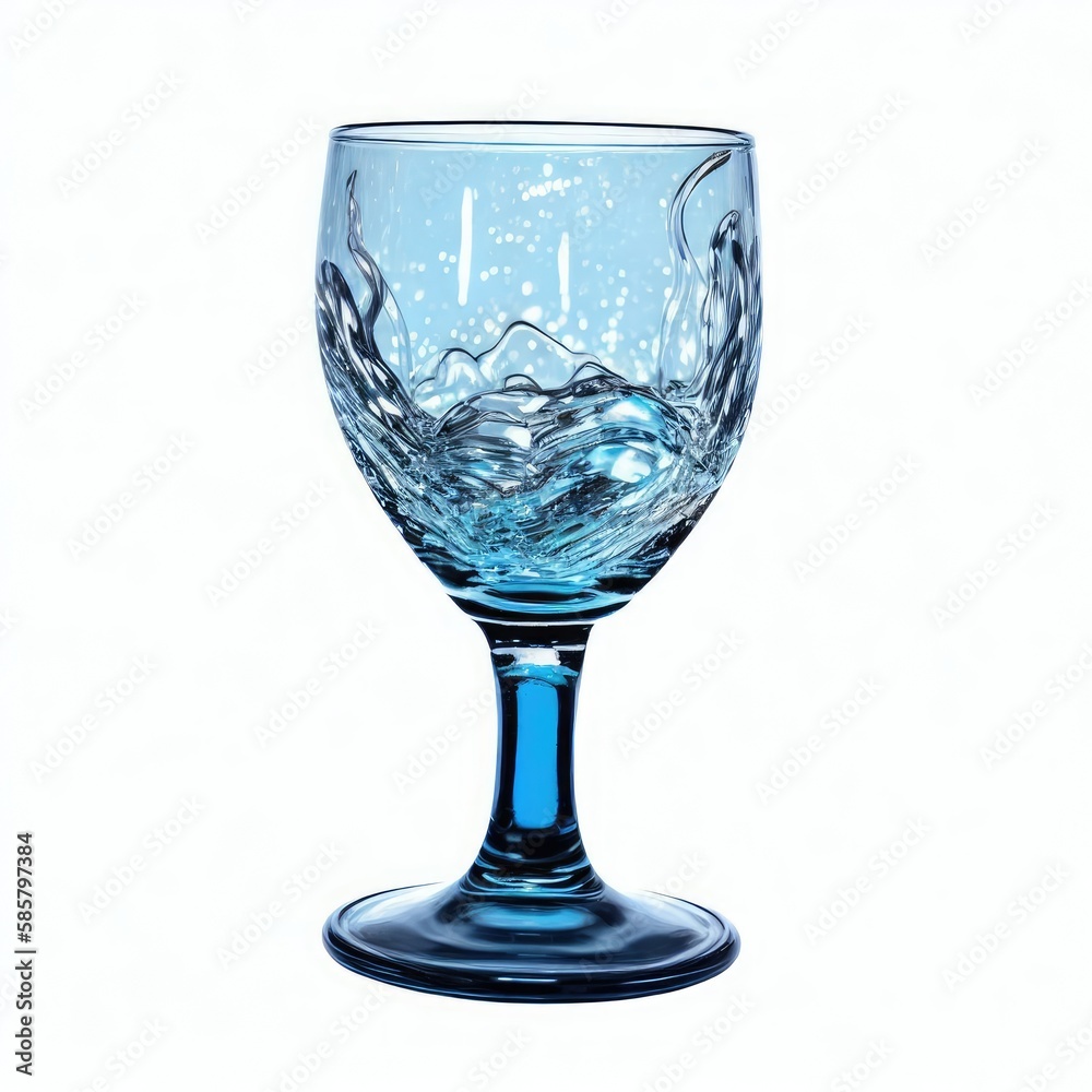 Classy Retro Colored Wine Glass on white background