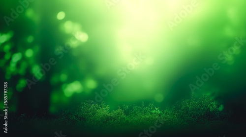 Abstract blurred background with plants, generative AI. © puhimec
