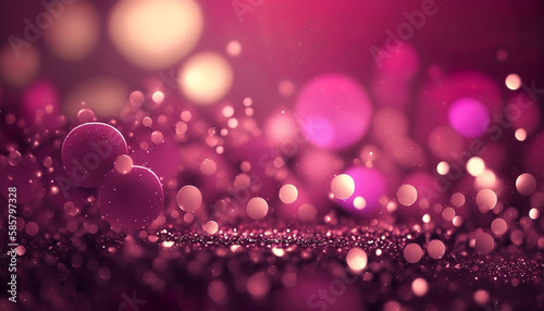 Abstract pink glitter bokeh background, Generative AI