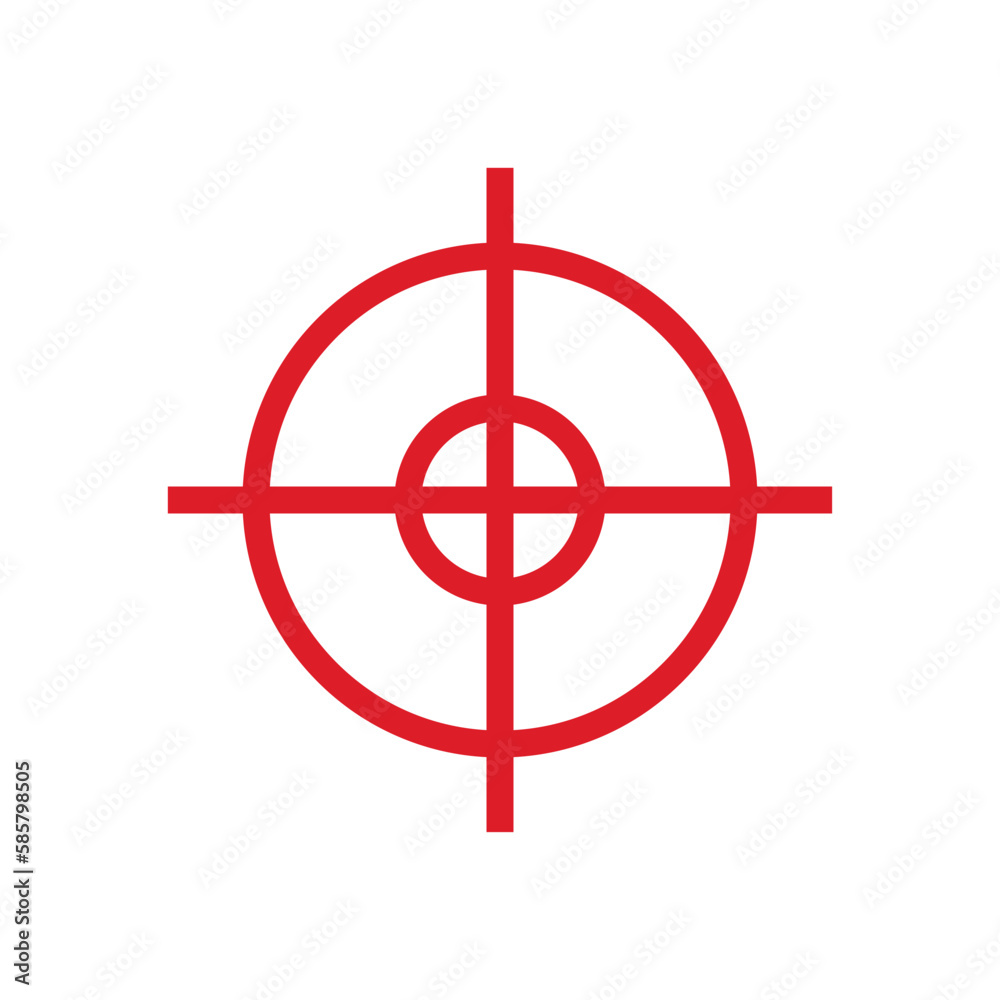 Red aiming icon. Target and sniper. Vector. Red aiming icon. Target and sniper. Vector.