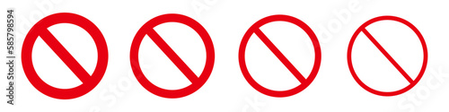 Prohibited Sign Icon Set. Strictly prohibited signs. Vector.