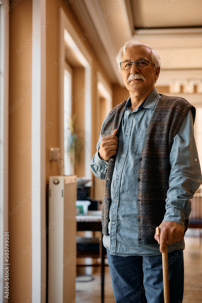 Portrait of senior man at nursing home looking at camera. Portrait of senior man at nursing home looking at camera.