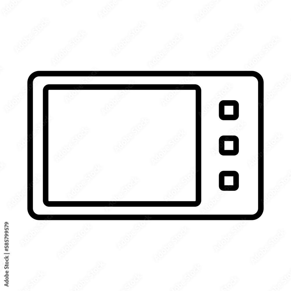 Simple microwave oven icon. Home appliance. Vector.