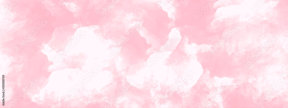 Pink watercolor abstract background. Abstract brush painted sky fantasy pastel pink watercolor background. Soft pink splash abstract pink background.