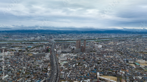 2023年3月　大阪中央環状線と近畿道沿いを守口市大日駅方面に空撮