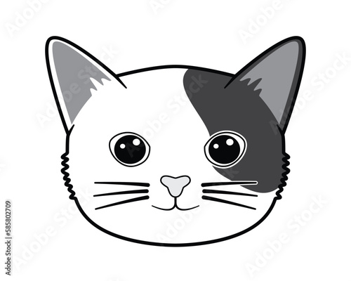 Fototapeta Naklejka Na Ścianę i Meble -  cute small cat face logo icon drawing in vector