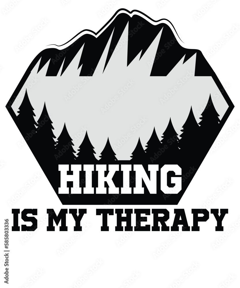Hiking is my therapy T-shirt design.
