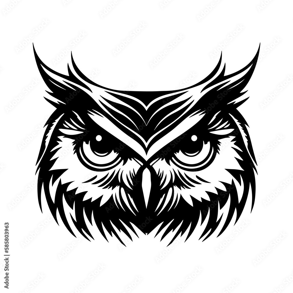 Minimalist Owl Head Vector for Logo Design Minimalist Owl Head Vector for Logo Design