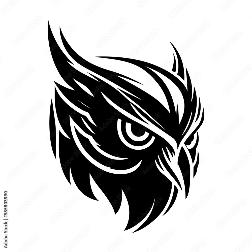 Obraz premium Minimalist Owl Head Vector for Logo Design